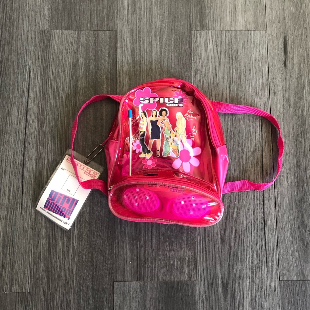 Vintage Spice Girls Hot Pink Mini BackPack With Mini Boom Box Tags Attached